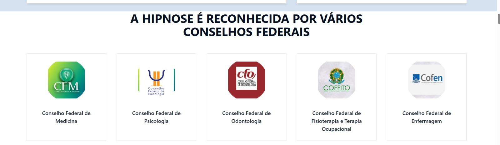 Conselhos federais relacionados ao reconhecimento do uso da hipnose